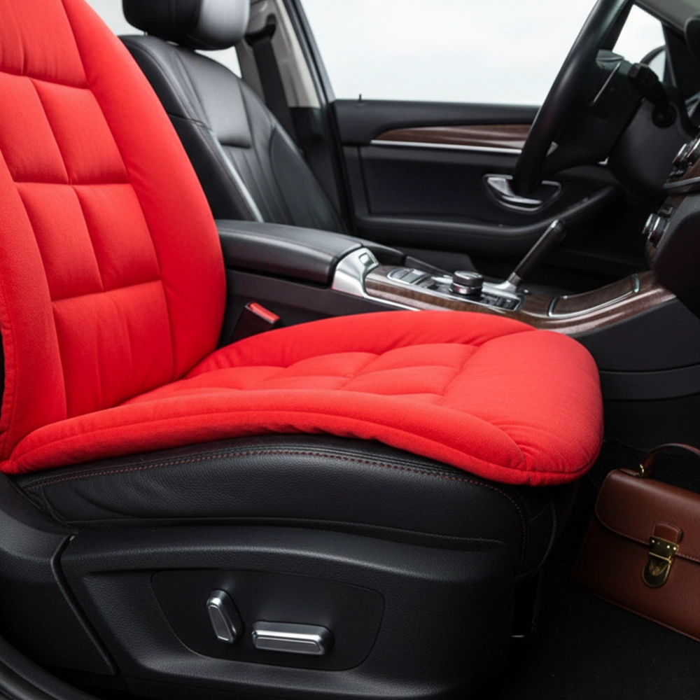 طقم فرش كراسى قطيفة 2 قطعة لون احمر