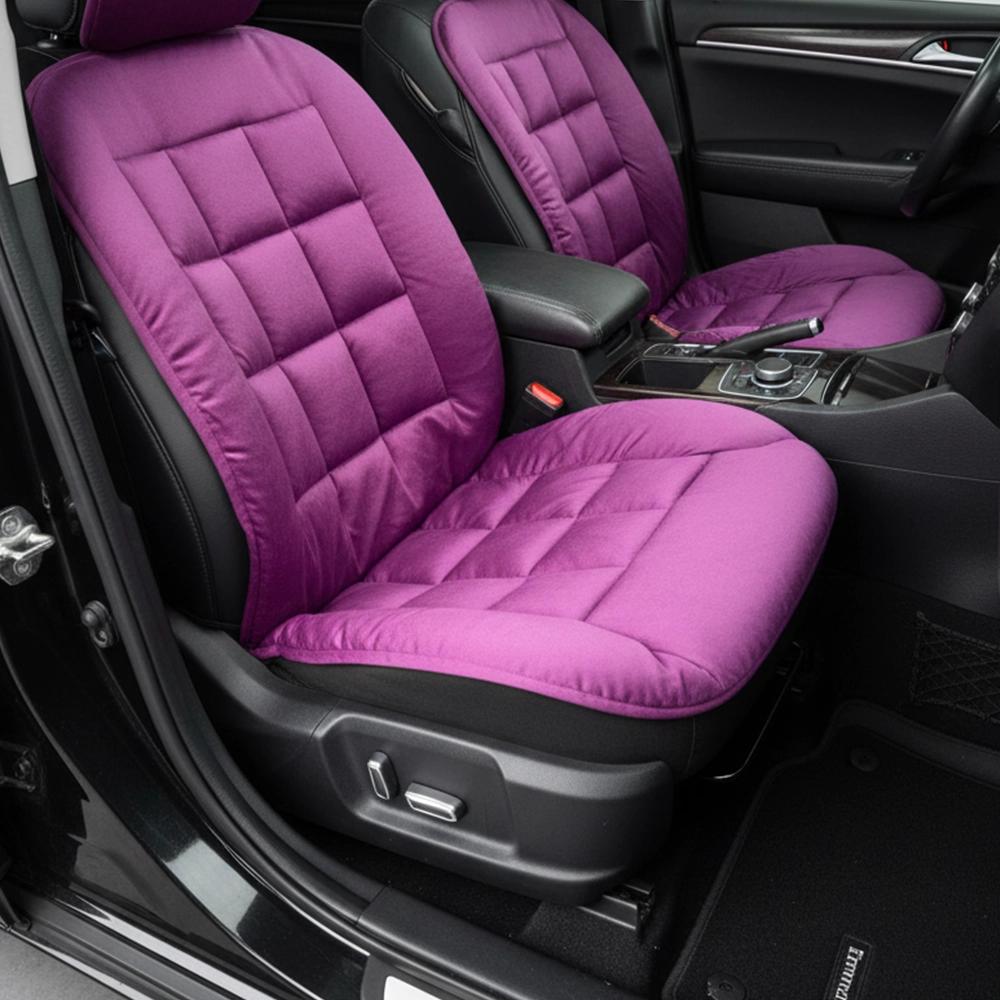 طقم فرش كراسى قطيفة 2 قطعة لون بنفسجى