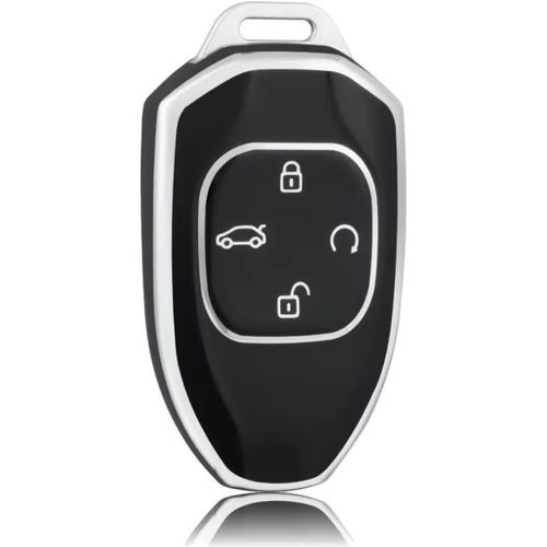 غطاء حماية لمفتاح السيارة بـ4 مفاتيح مناسب لGAC - Empow- Emzoom-Emkoo  (اسود فضي