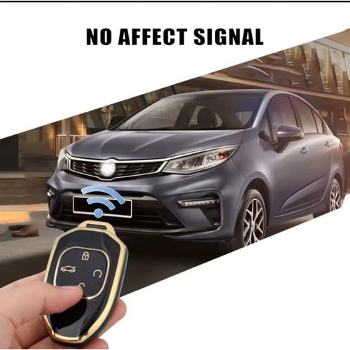 غطاء حماية لمفتاح السيارة بـ4 مفاتيح مناسب لGAC - Empow- Emzoom-Emkoo  (اسود فضي