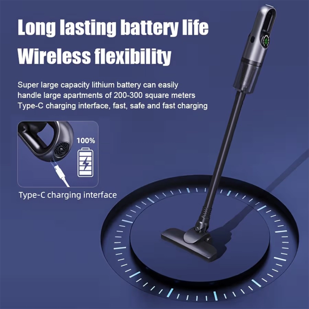 مكنسة كهربائية لاسلكية 4 في 1 بقوة شفط 15000Pa – محمولة للمنزل والسيارة والمكتب