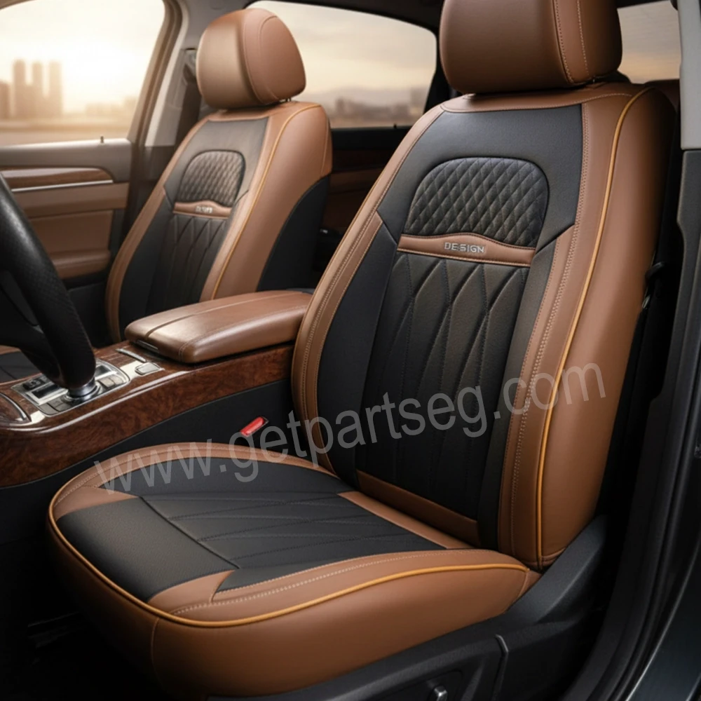 طقم كسوة كراسى جلد  - لون أسود * بنى