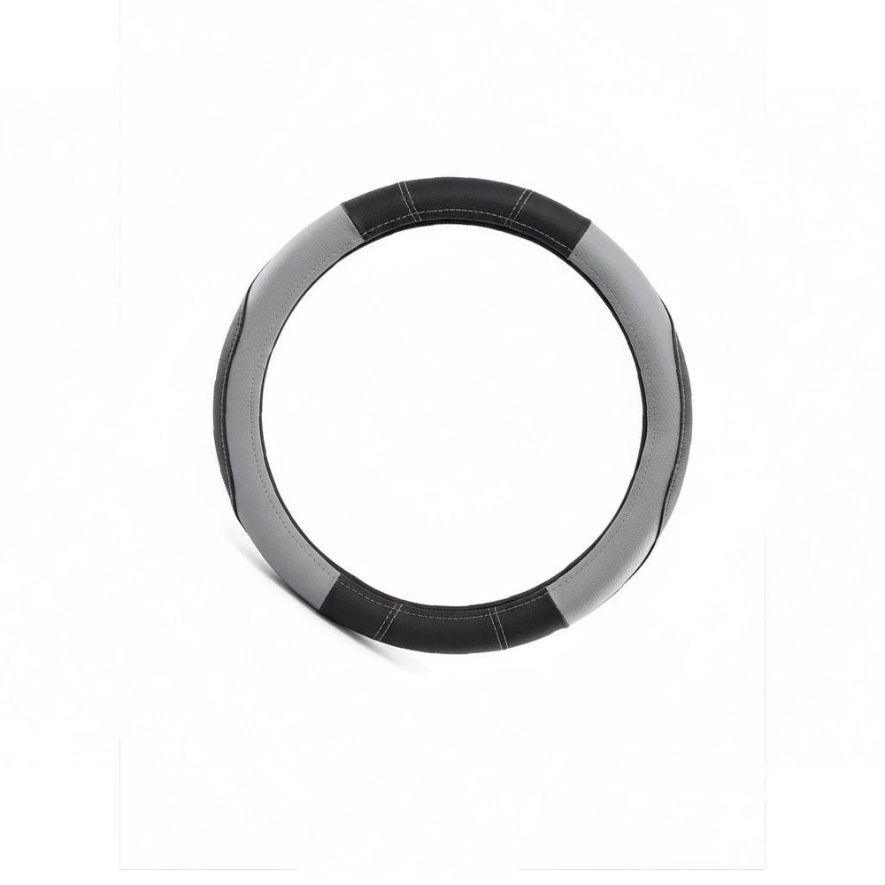 جراب طارة جلد دائرى لون رصاصى * أسود - كفر دركسيون فخم بتصميم عصري وملمس مريح