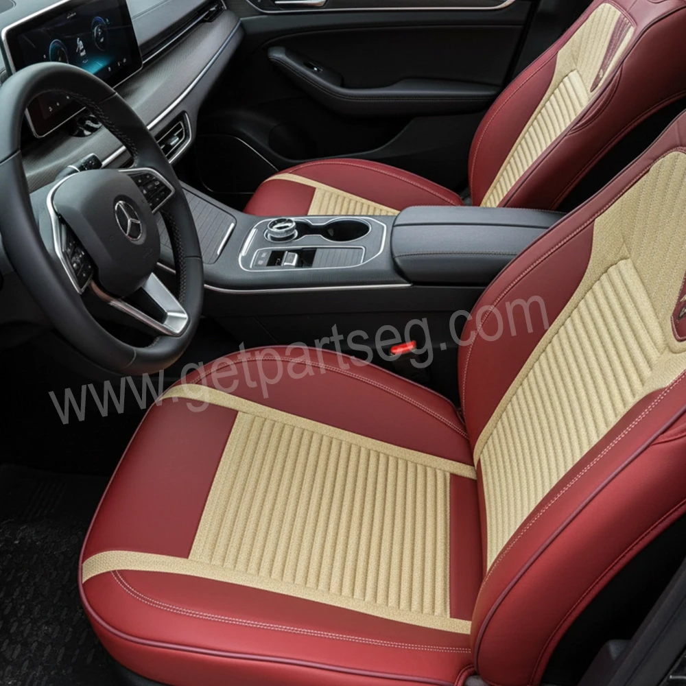 طقم كسوة كراسى جلد  - لون طوبى * بيج